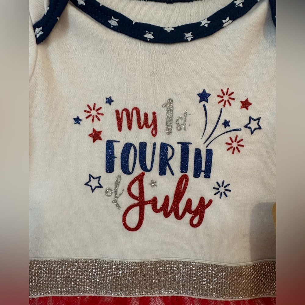 Baby Essentials 4th Of July Onesie With Built in Tutu NWT Various Sizes - Picture 3 of 5